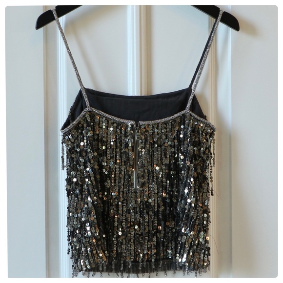 ALICE + OLIVIA Chi Sequin Fringe Top - Picture 11 of 12